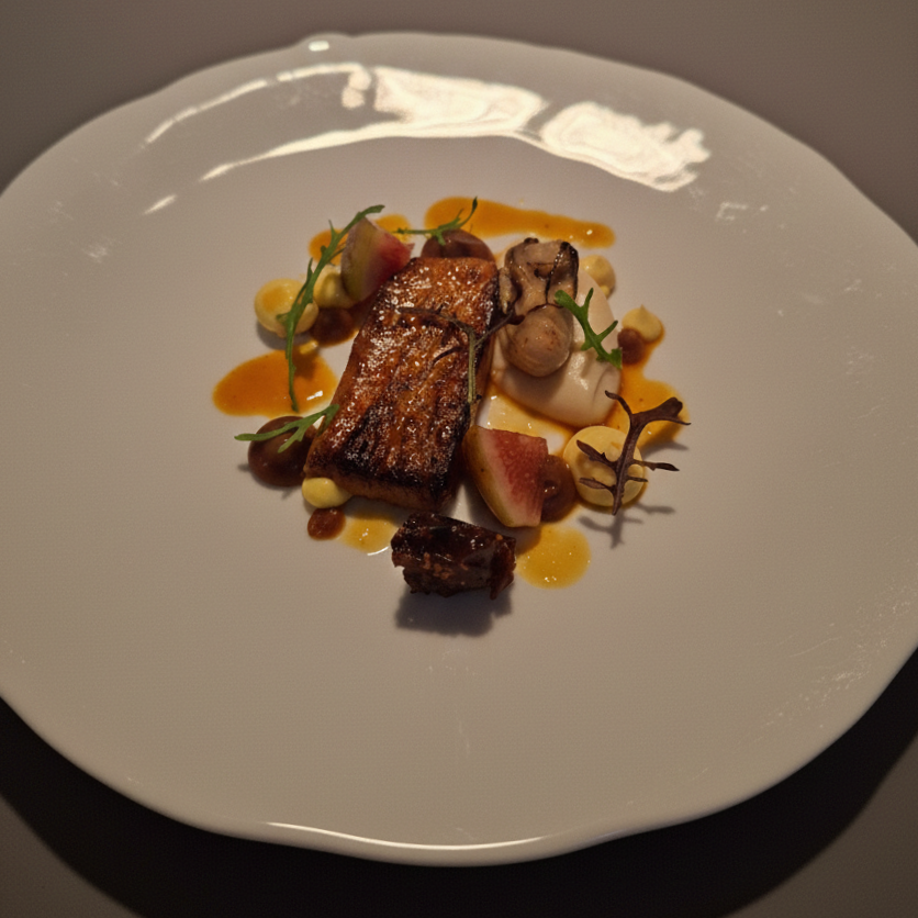 Pork Cheek, Oyster & Figs